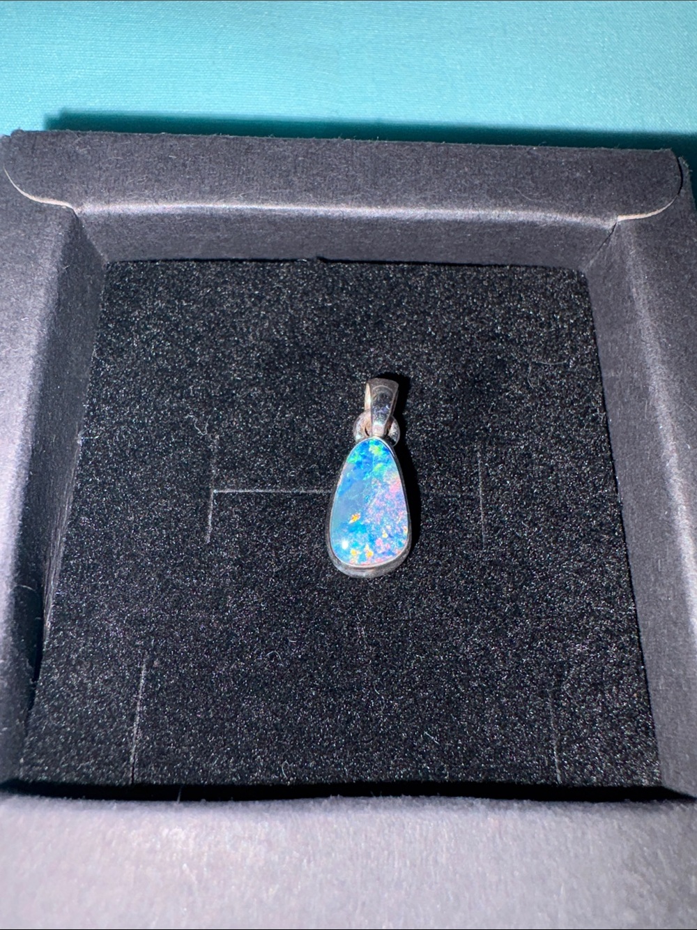 Treated Australian Opal 925 Sterling Silver Pendant - Picture 6 of 7